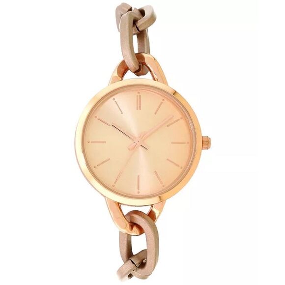 INC Women's Rose Gold-Tone Chain LInk Bracelet Watch 32mm New - Picture 1 of 6